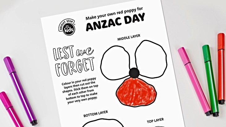 ANZAC Day Poppy Printable