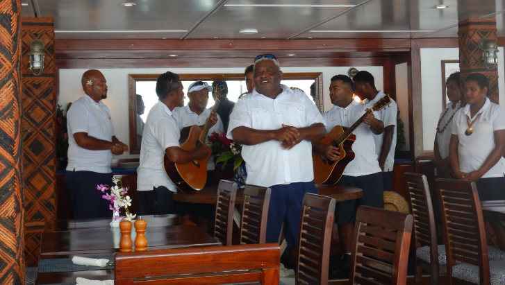 Fijian welcome on Blue Lagoons Cruises